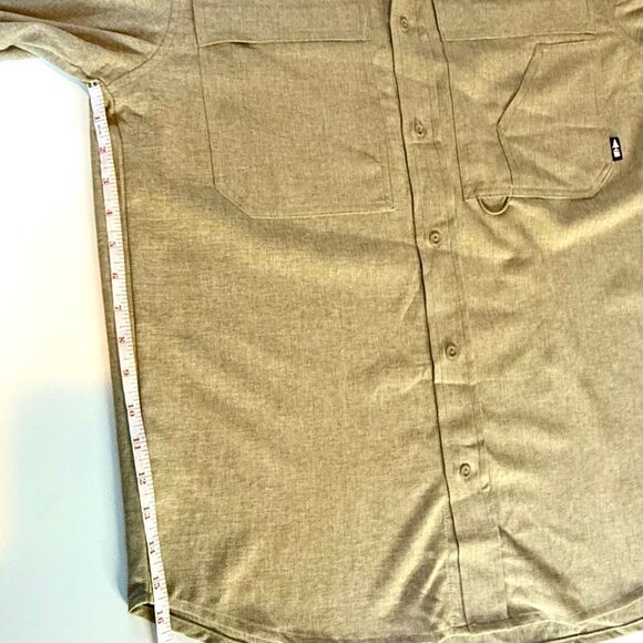 NWT  Bass Outdoor Men's Heathered Flannel Sandy Beige color, Button-Down Shirt. - Picture 14 of 16